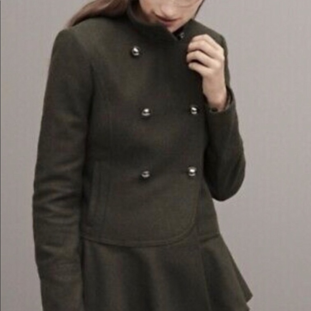 Italian Melton Wool Peplum Jacket